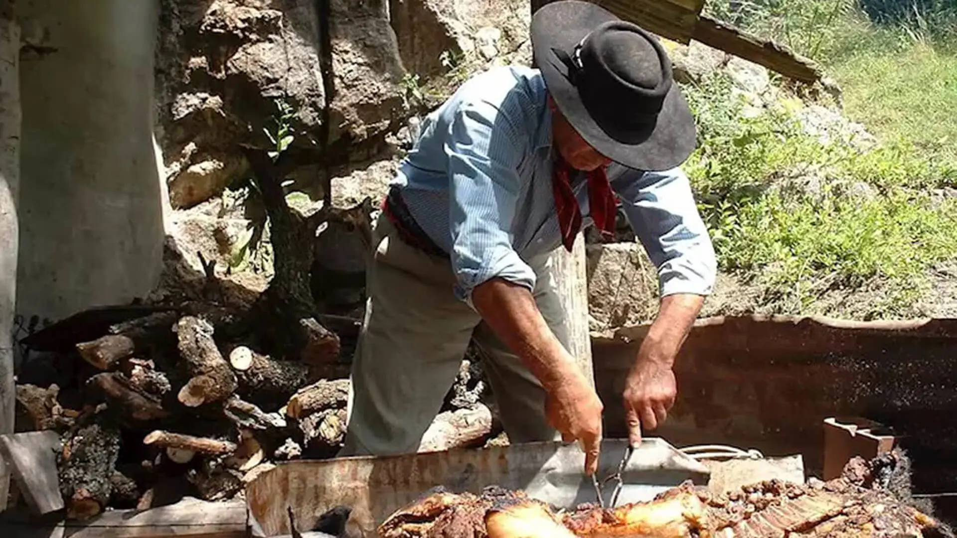 Sharing a typical Argentine asado