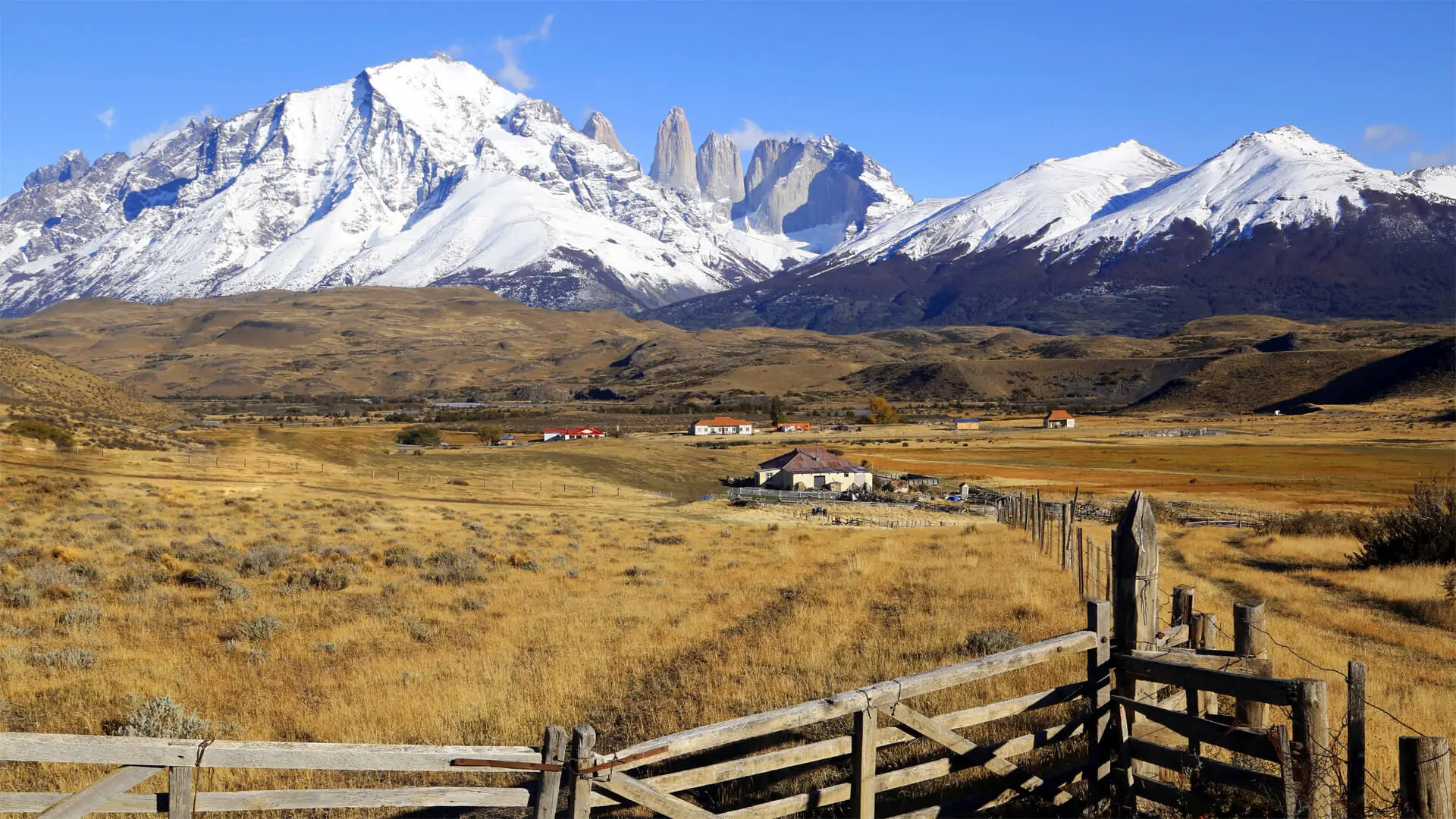 Estancia en Patagonie avec les Torres del Paine en arrière-plan