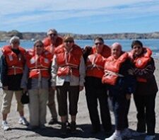 Jacques et Madeleine Vantrepol, Michel et Armelle Gueguen, Marie-Christine Séguin, Muriel Larroque et Marie-Thérèse Malgouyres en Argentine et au Chili